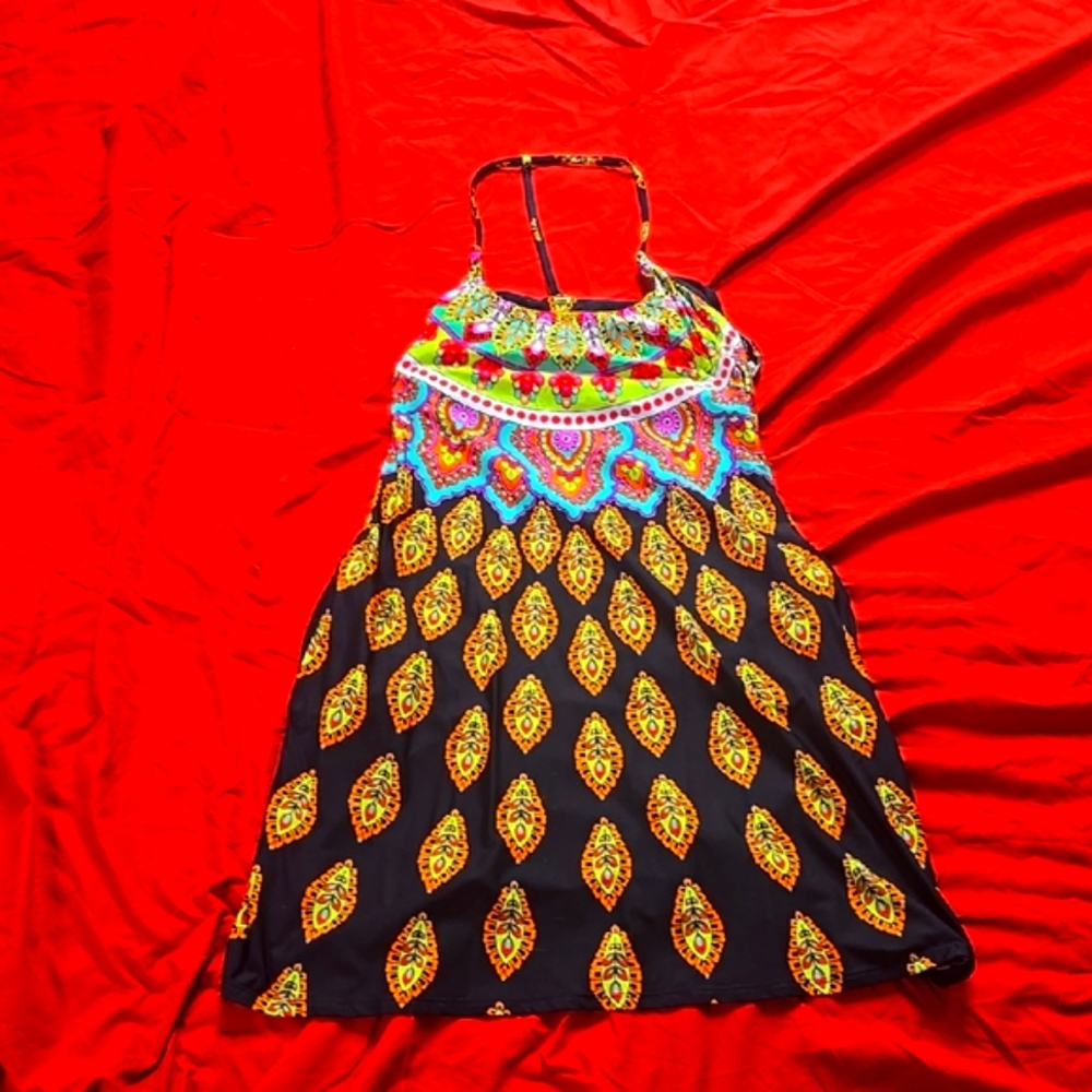 Trina Turk Multicolor Patterned Mini Dress Perfect For Summer